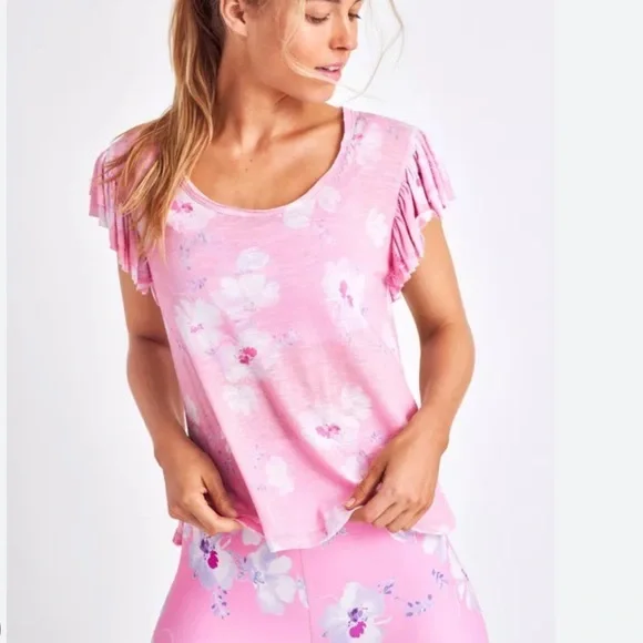 LoveShackFancy Silvine Top in Baby Pink Clouds - Picture 1 of 7